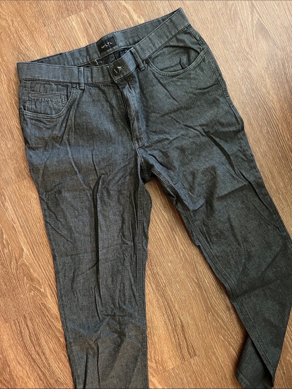 HILTL Men's Dark Gray Stretch Jeans 36/32